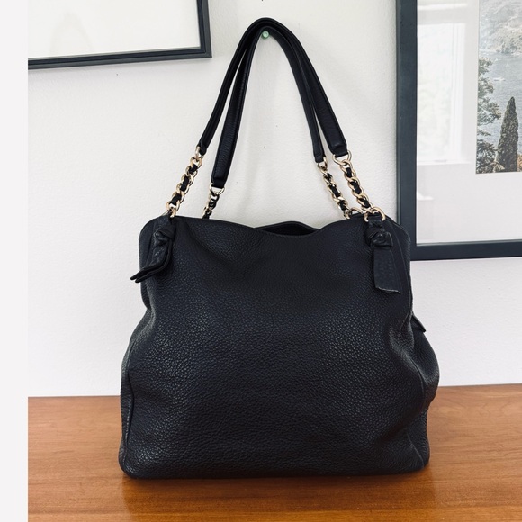 Tory Burch • Leather Harper Tote Shoulder Bag in Black - Picture 5 of 15